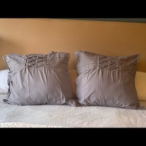 Set (2) of gray Euro Shams (no pillow inserts)